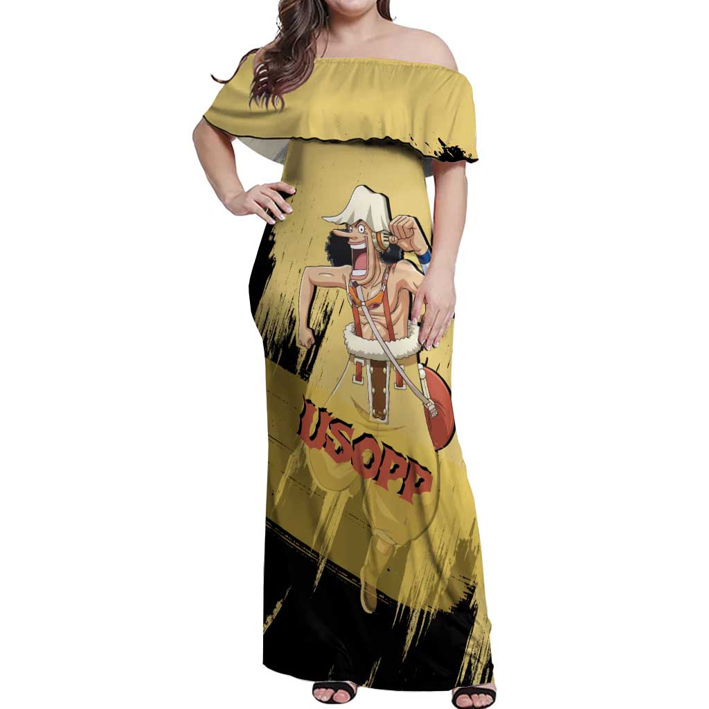 Usopp - One Piece Off Shoulder Maxi Dress Anime Style