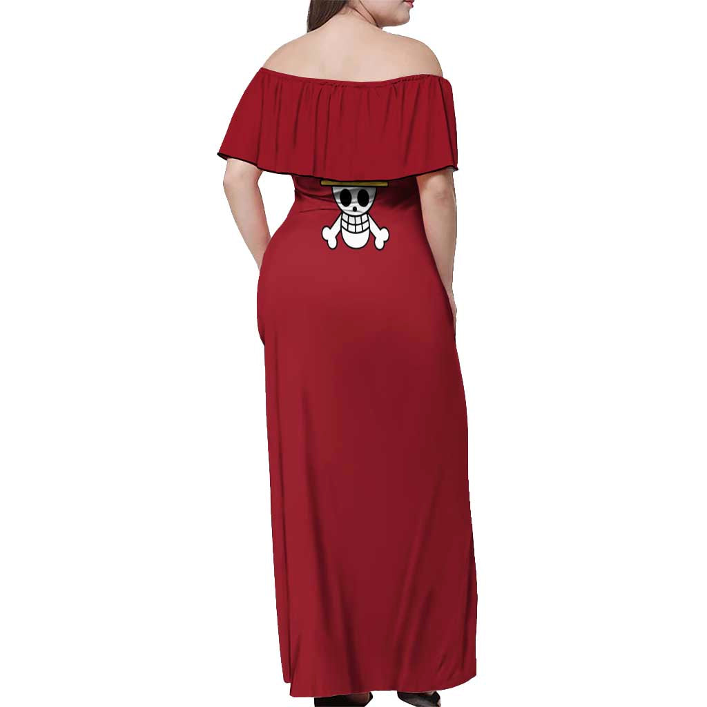 Monkey D. Luffy - One Piece Off Shoulder Maxi Dress Anime Uniform Style