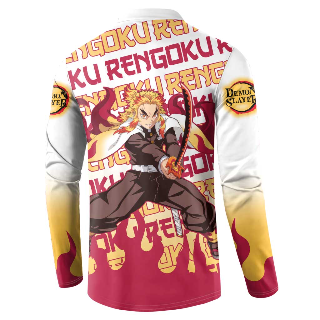 Kyojuro Rengoku - Demon Slayer Button Sweatshirt Anime Mix Pattern Style