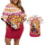 Kyojuro Rengoku - Demon Slayer Couples Matching Off Shoulder Short Dress and Hawaiian Shirt Anime Mix Pattern Style