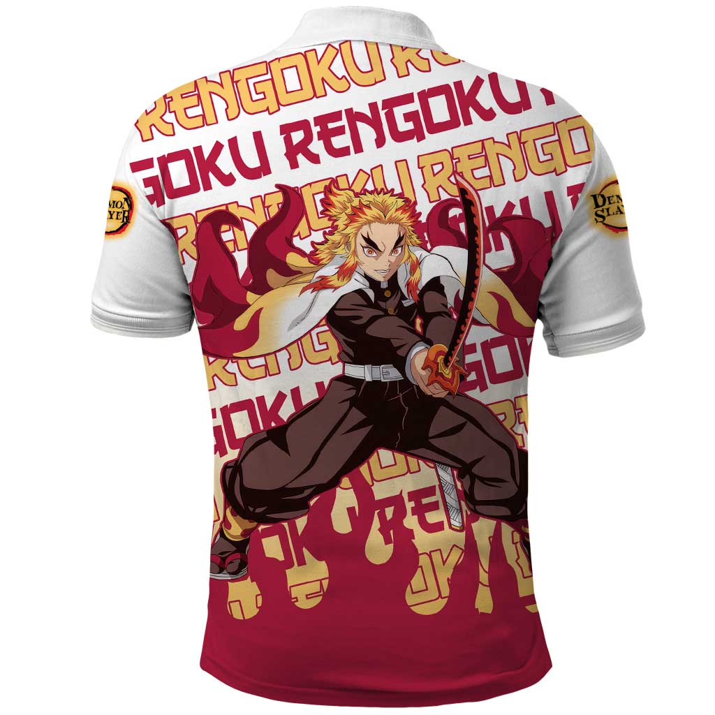 Kyojuro Rengoku - Demon Slayer Polo Shirt Anime Mix Pattern Style