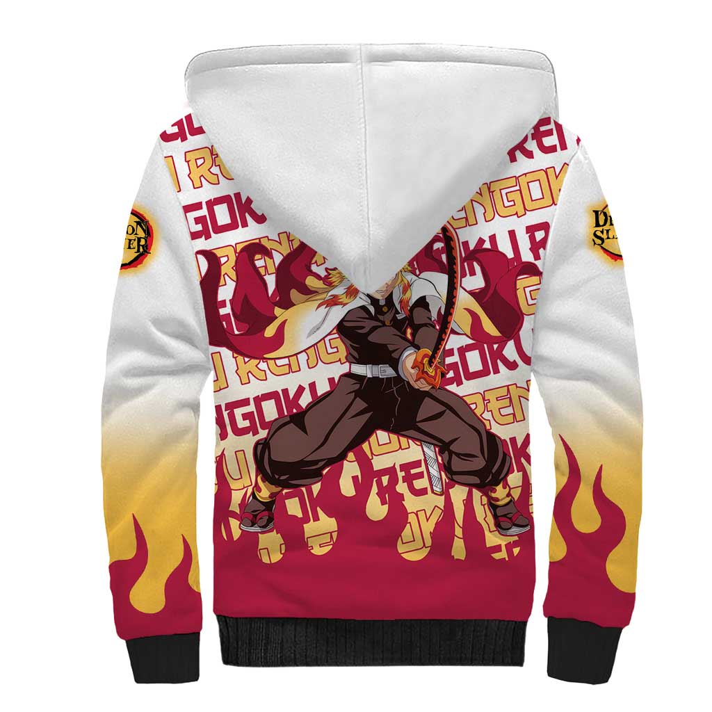 Kyojuro Rengoku - Demon Slayer Sherpa Hoodie Anime Mix Pattern Style