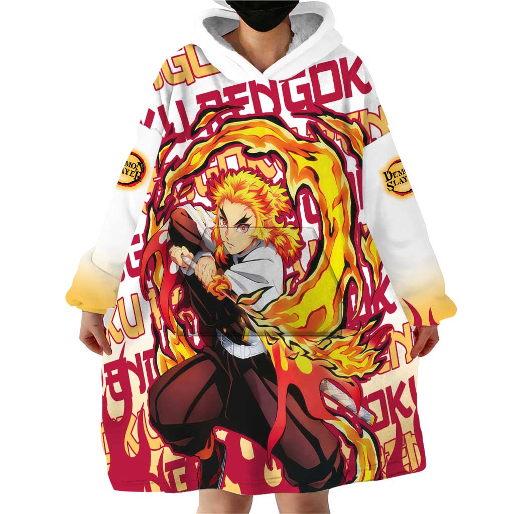 Kyojuro Rengoku - Demon Slayer Wearable Blanket Hoodie Anime Mix Pattern Style