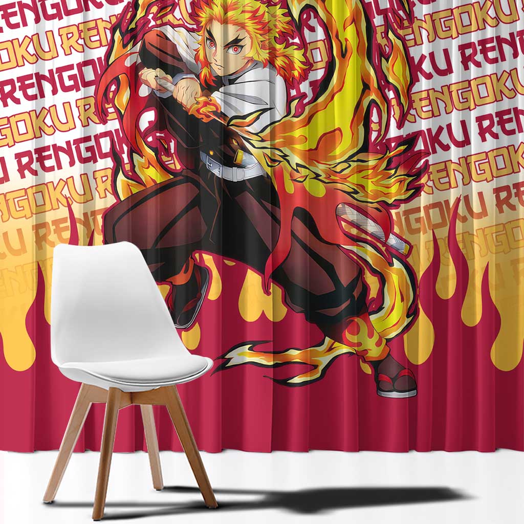Kyojuro Rengoku - Demon Slayer Window Curtain Anime Mix Pattern Style