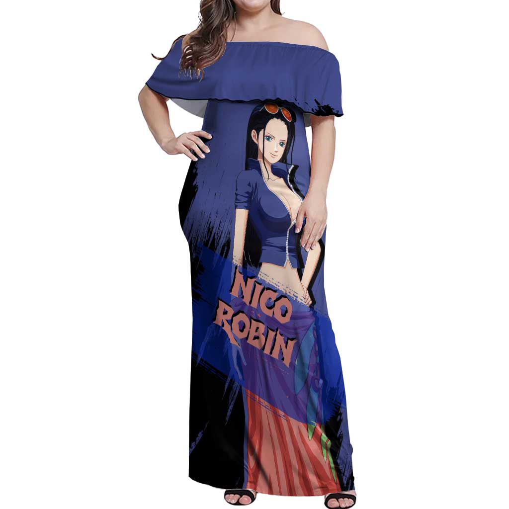 Nico Robin - One Piece Off Shoulder Maxi Dress Anime Style