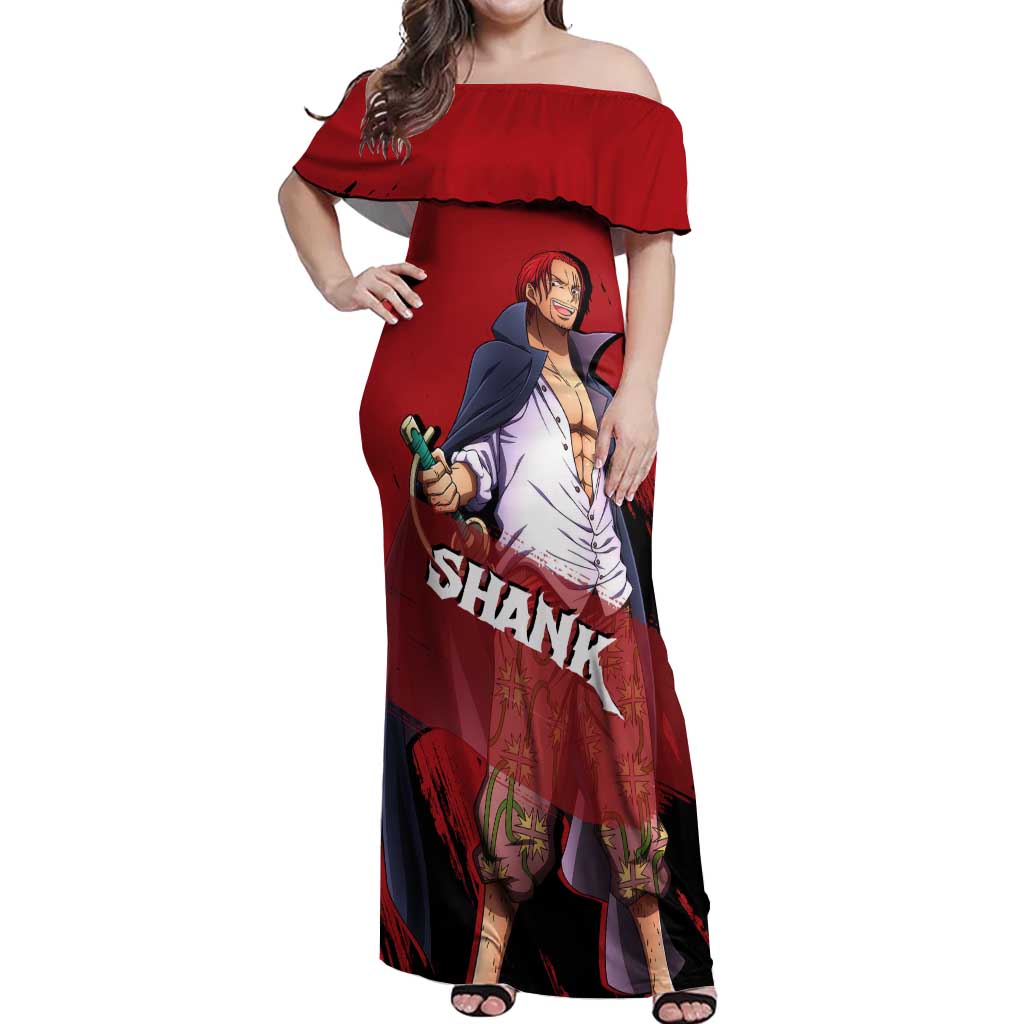 Emperor - Shank - One Piece Off Shoulder Maxi Dress Anime Style