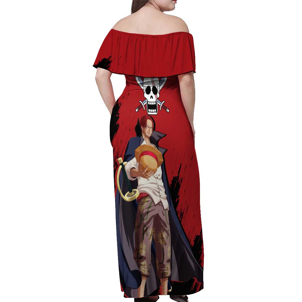 Emperor - Shank - One Piece Off Shoulder Maxi Dress Anime Style