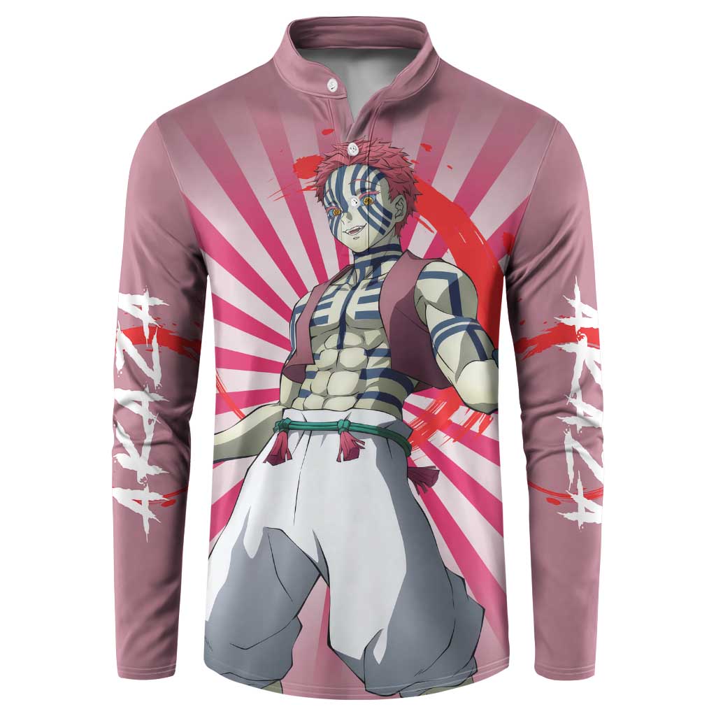 Akaza - Demon Slayer Button Sweatshirt Anime Style