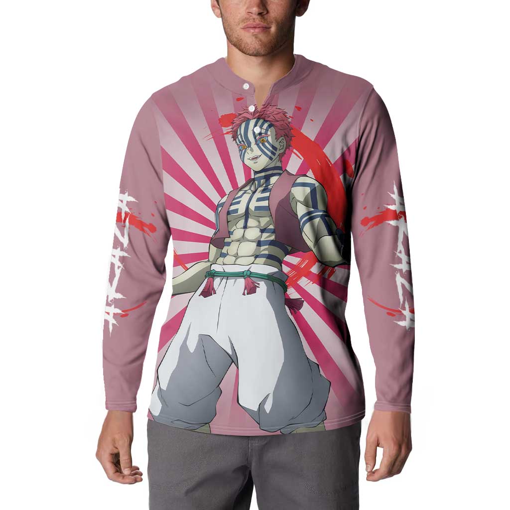 Akaza - Demon Slayer Button Sweatshirt Anime Style