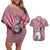 Akaza - Demon Slayer Couples Matching Off Shoulder Short Dress and Hawaiian Shirt Anime Style
