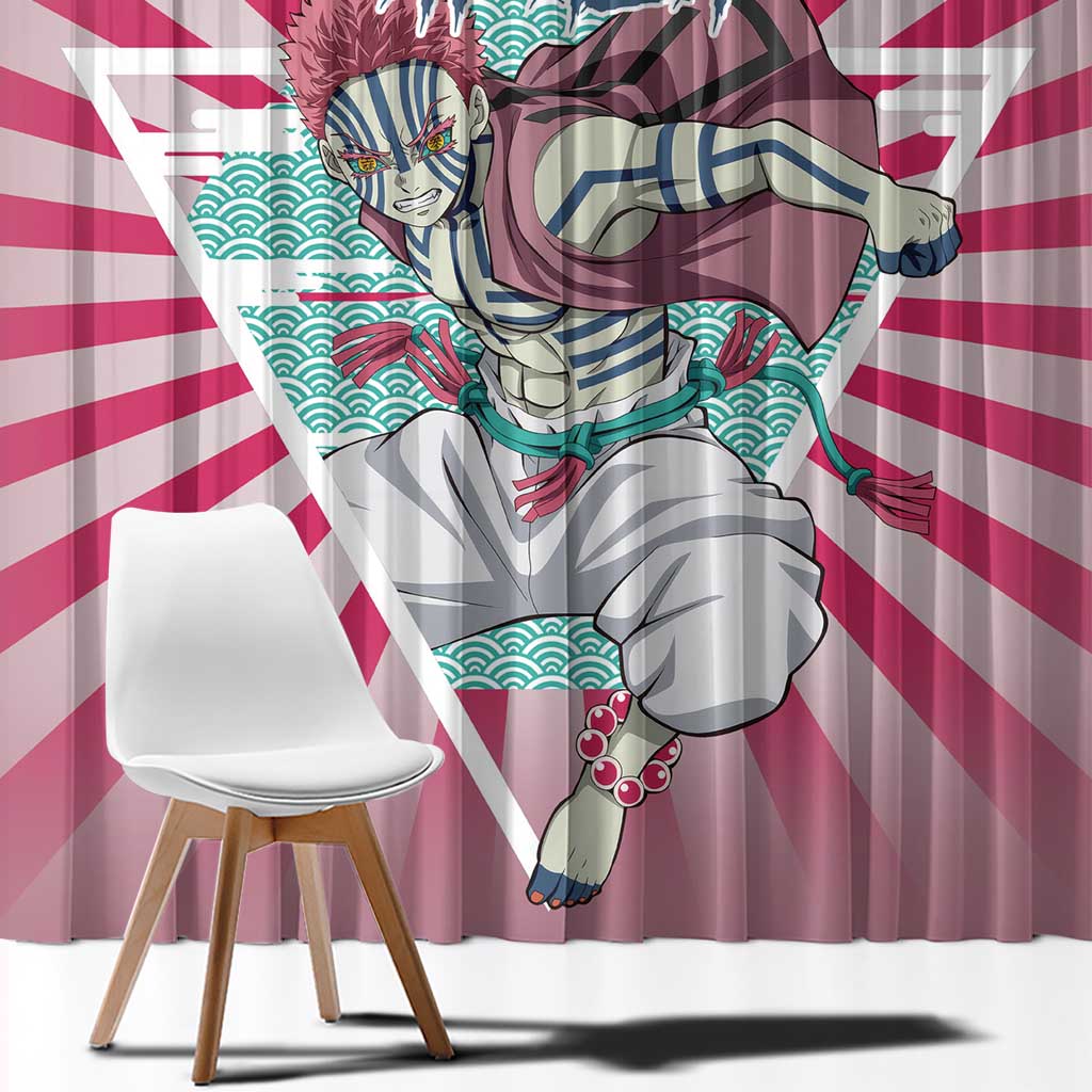 Akaza - Demon Slayer Window Curtain Anime Style