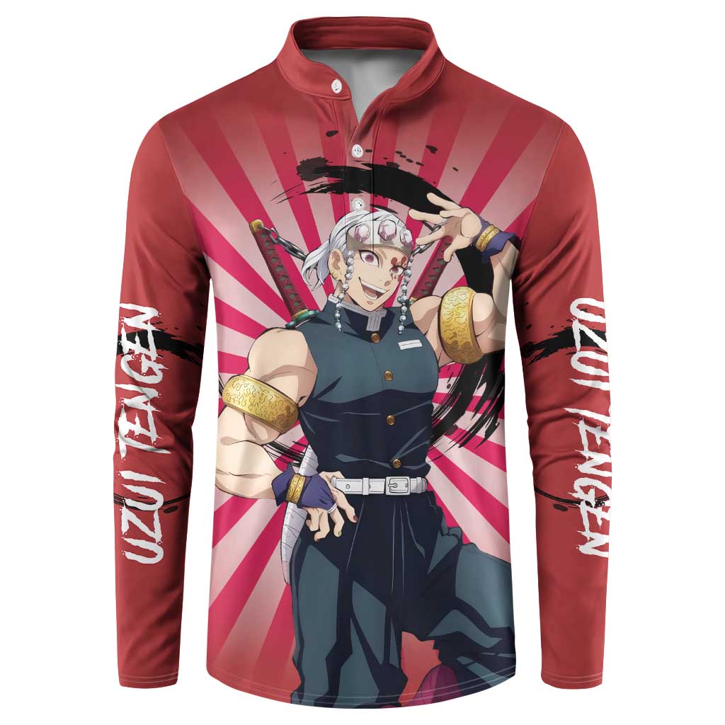 Tengen Uzui - Demon Slayer Button Sweatshirt Anime Style