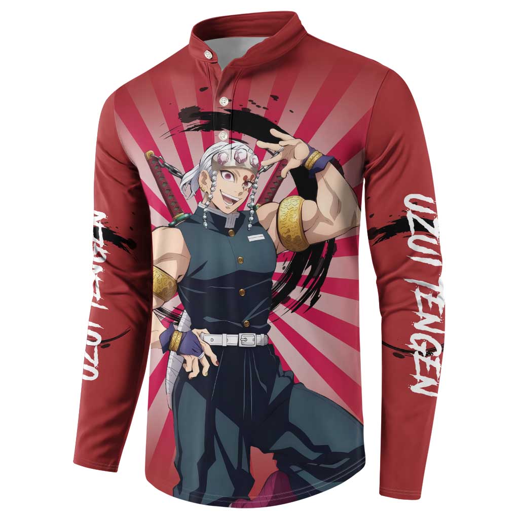 Tengen Uzui - Demon Slayer Button Sweatshirt Anime Style