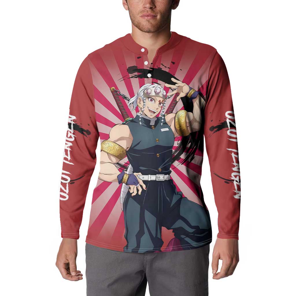 Tengen Uzui - Demon Slayer Button Sweatshirt Anime Style