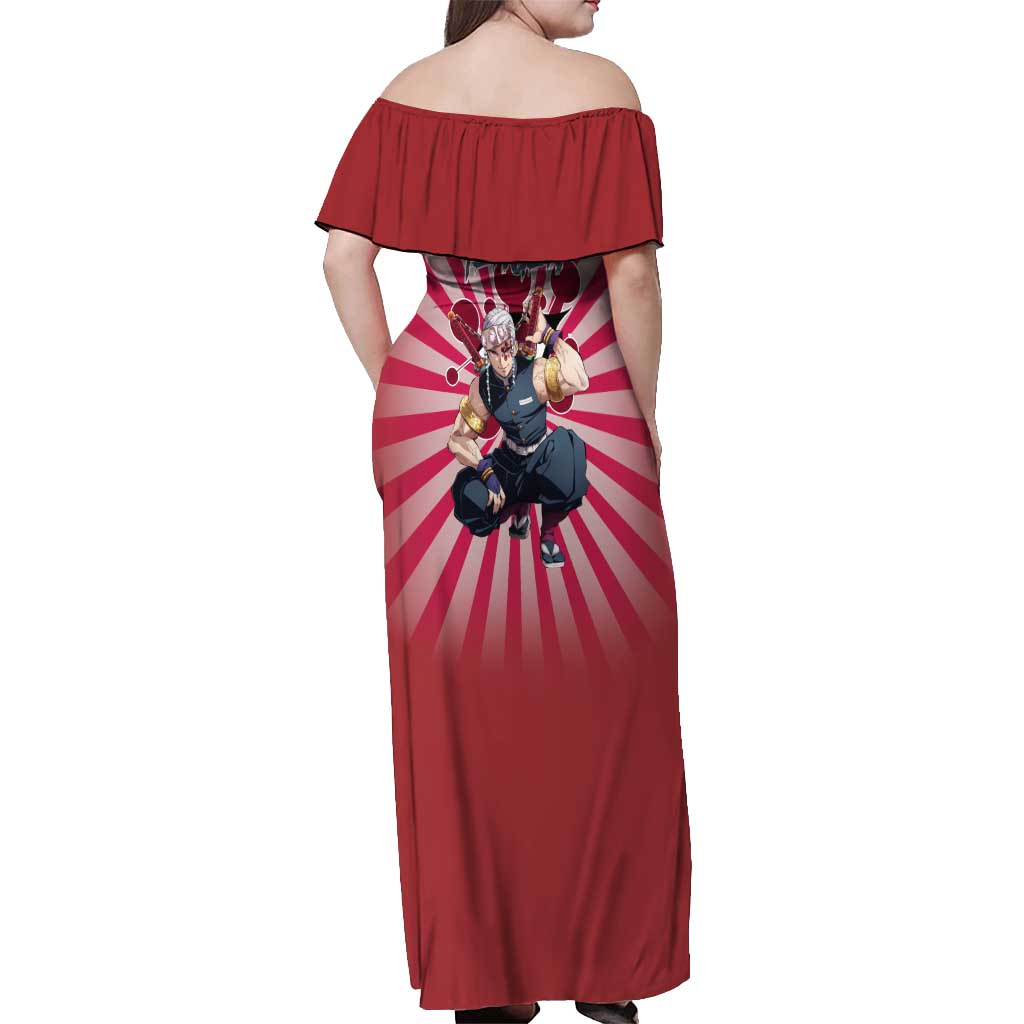 Tengen Uzui - Demon Slayer Off Shoulder Maxi Dress Anime Style