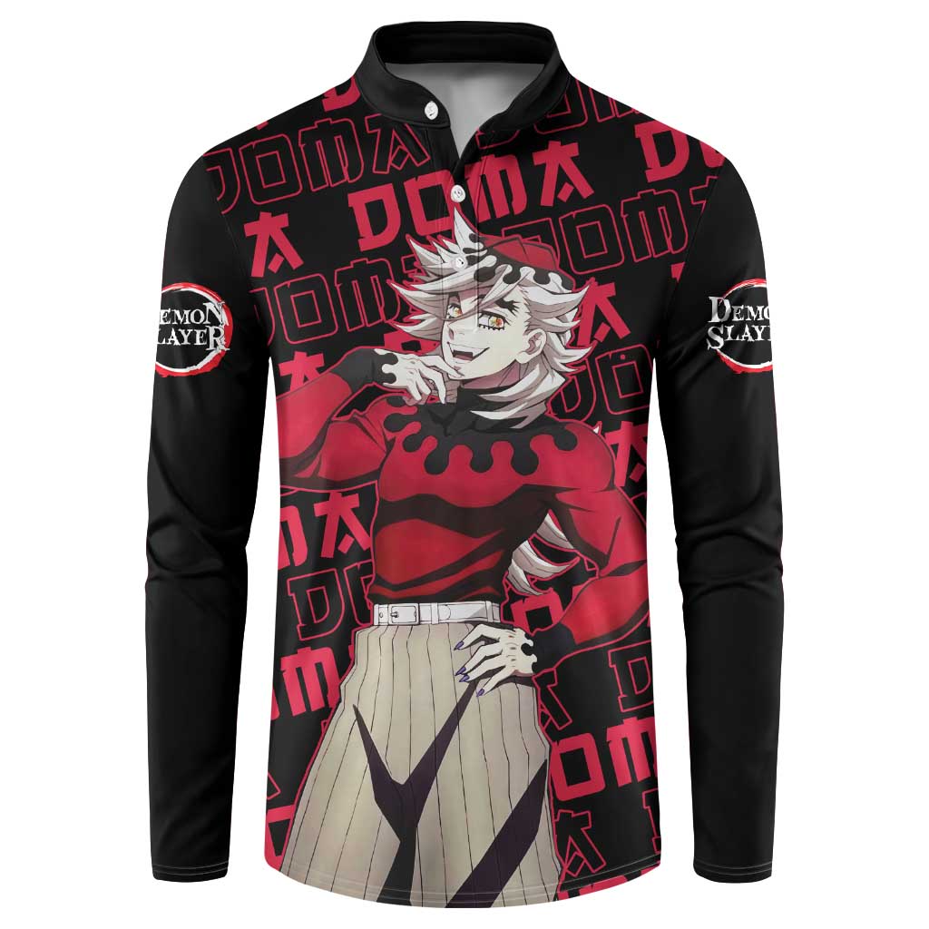 Doma - Demon Slayer Button Sweatshirt Anime Mix Pattern Style