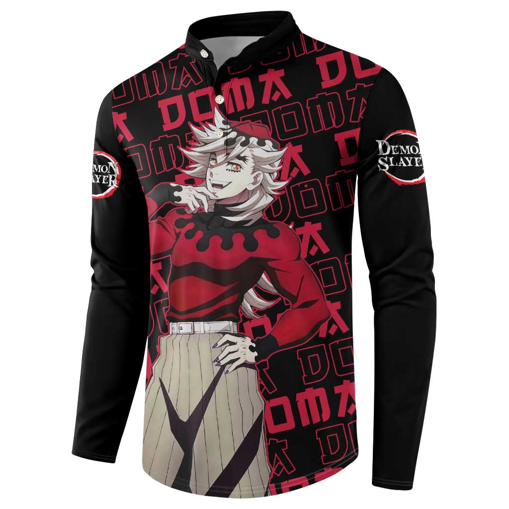 Doma - Demon Slayer Button Sweatshirt Anime Mix Pattern Style