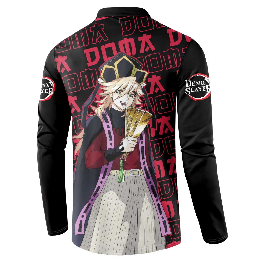 Doma - Demon Slayer Button Sweatshirt Anime Mix Pattern Style