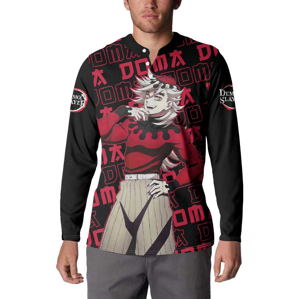 Doma - Demon Slayer Button Sweatshirt Anime Mix Pattern Style