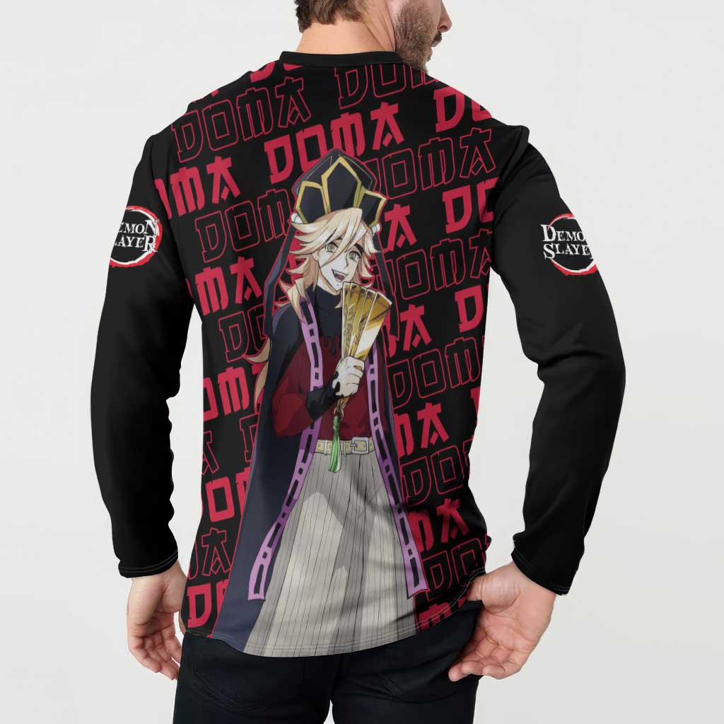 Doma - Demon Slayer Button Sweatshirt Anime Mix Pattern Style