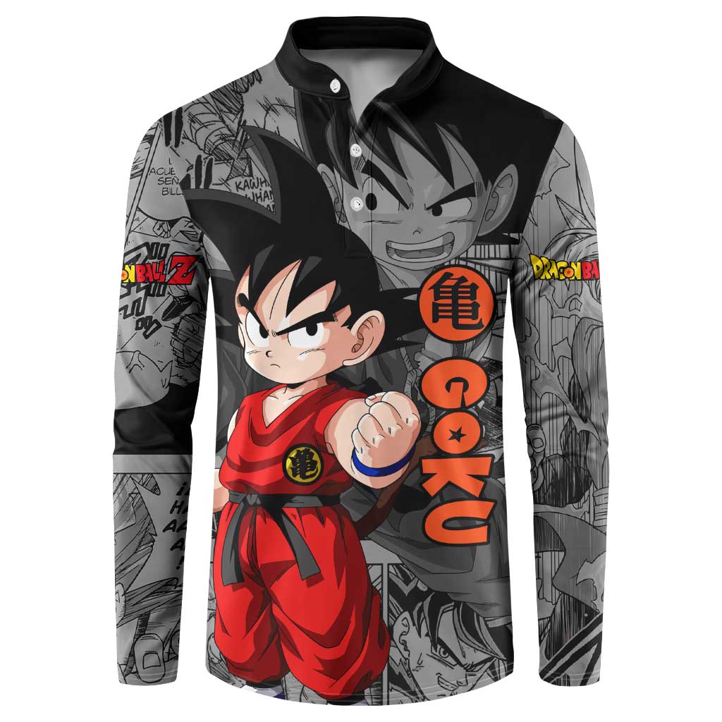 Goku Kid - Dragon Ball Button Sweatshirt Anime Mix Manga Style