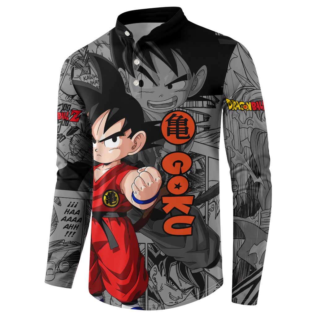Goku Kid - Dragon Ball Button Sweatshirt Anime Mix Manga Style