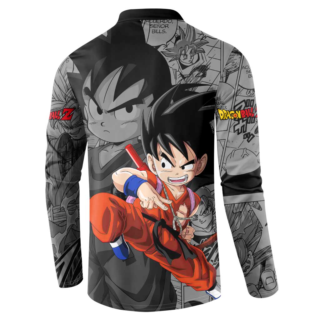 Goku Kid - Dragon Ball Button Sweatshirt Anime Mix Manga Style