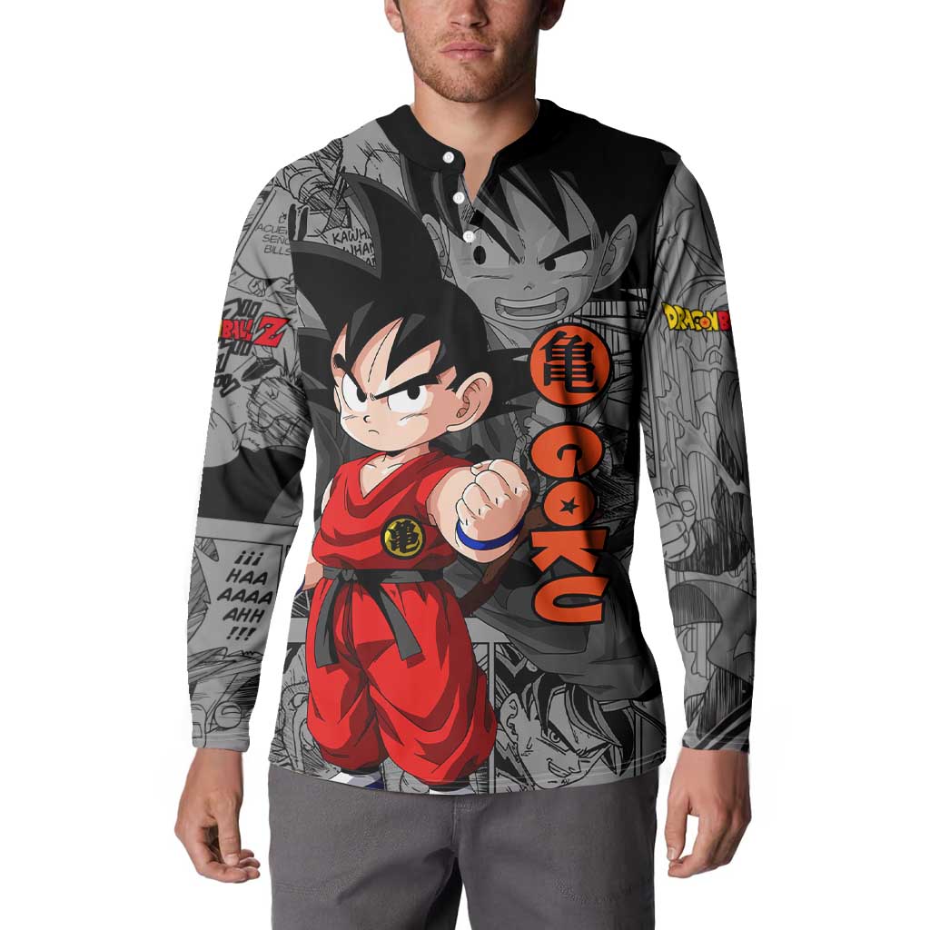 Goku Kid - Dragon Ball Button Sweatshirt Anime Mix Manga Style