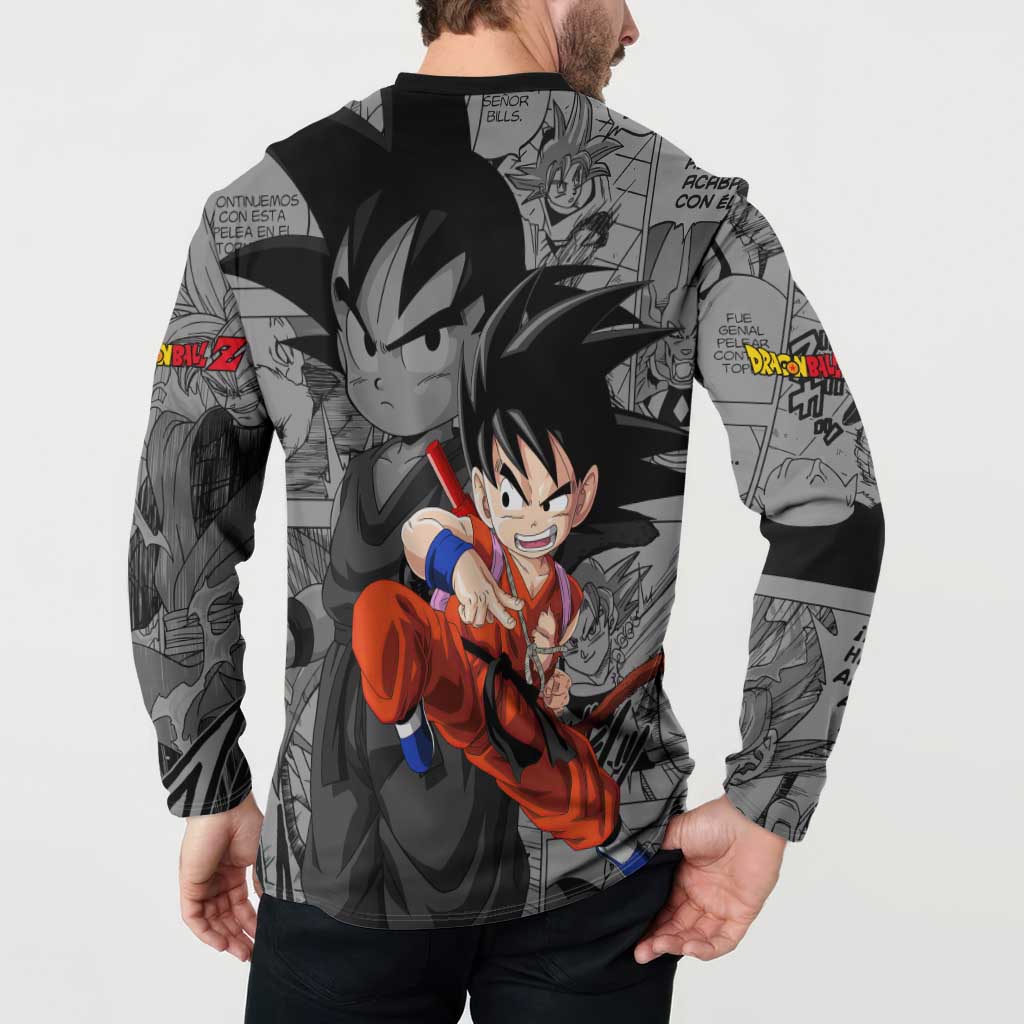 Goku Kid - Dragon Ball Button Sweatshirt Anime Mix Manga Style
