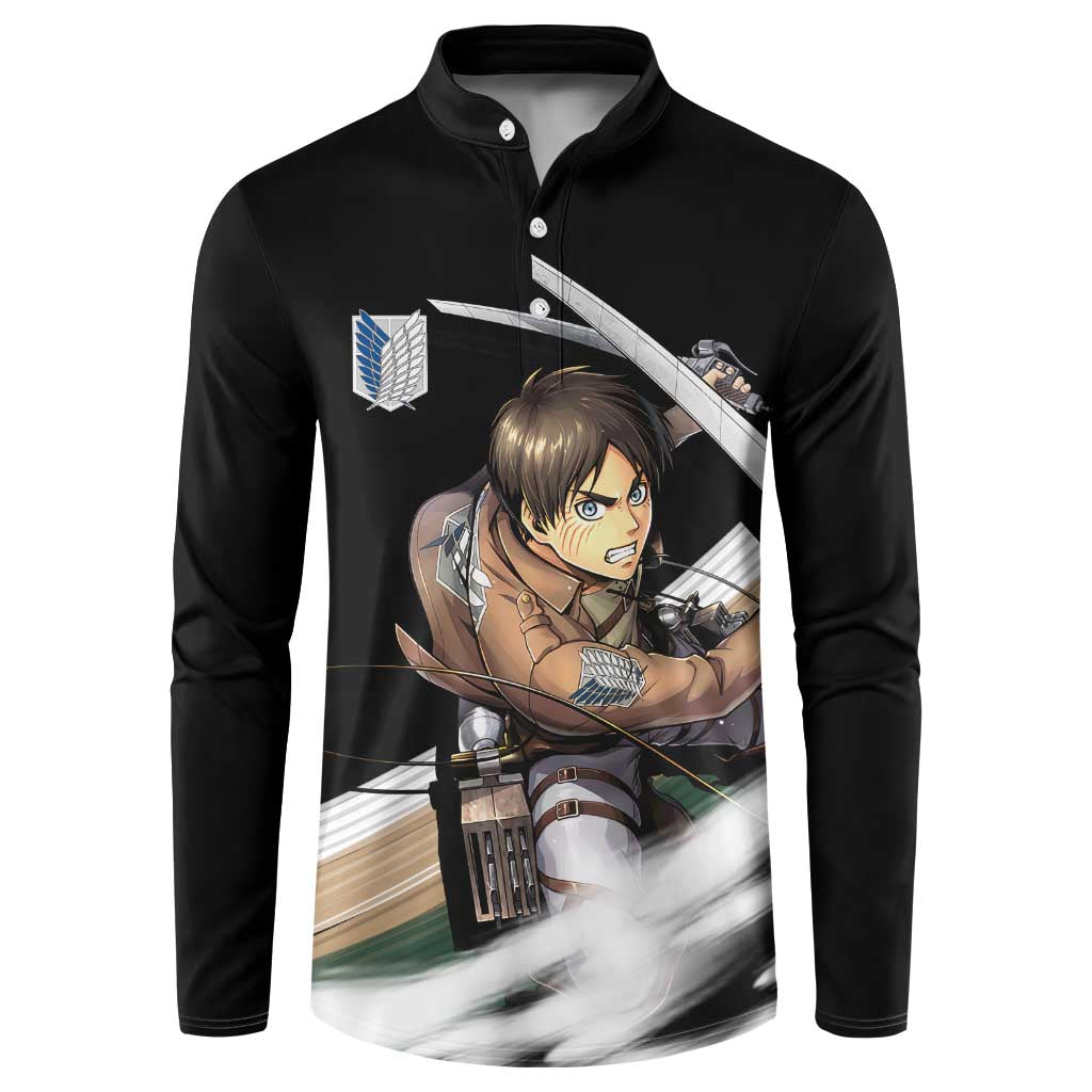 Eren Yeager - Attack On Titan Button Sweatshirt Anime Style