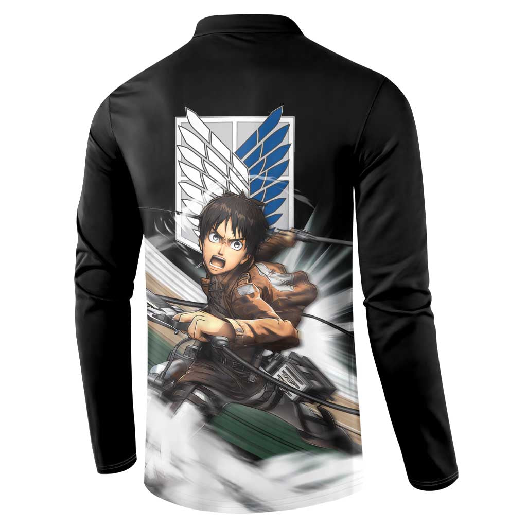Eren Yeager - Attack On Titan Button Sweatshirt Anime Style