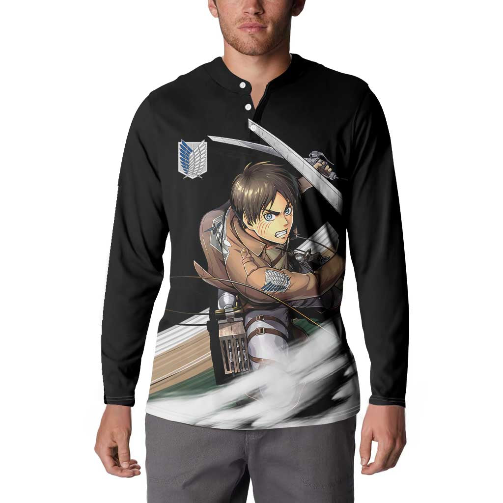 Eren Yeager - Attack On Titan Button Sweatshirt Anime Style