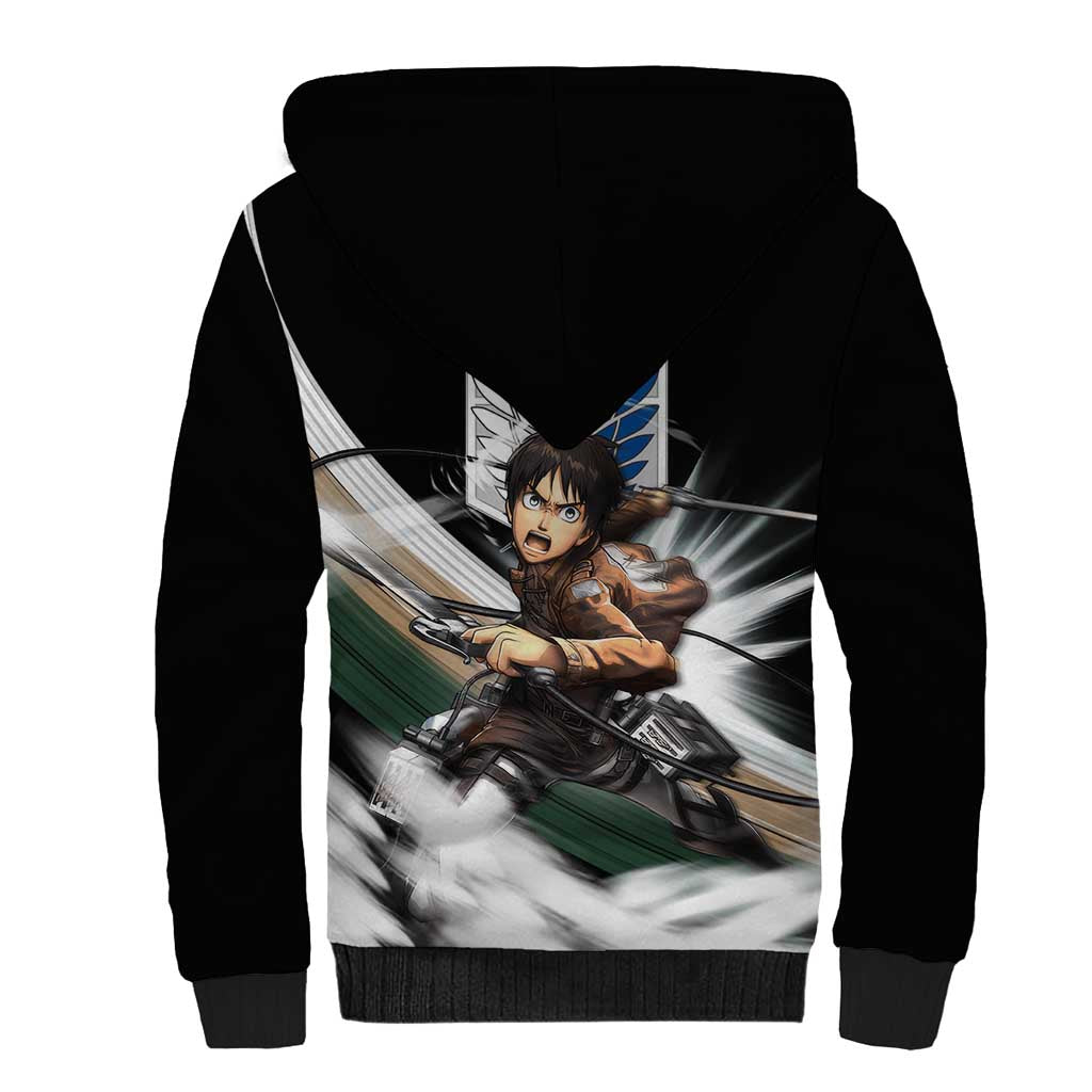 Eren Yeager - Attack On Titan Sherpa Hoodie Anime Style