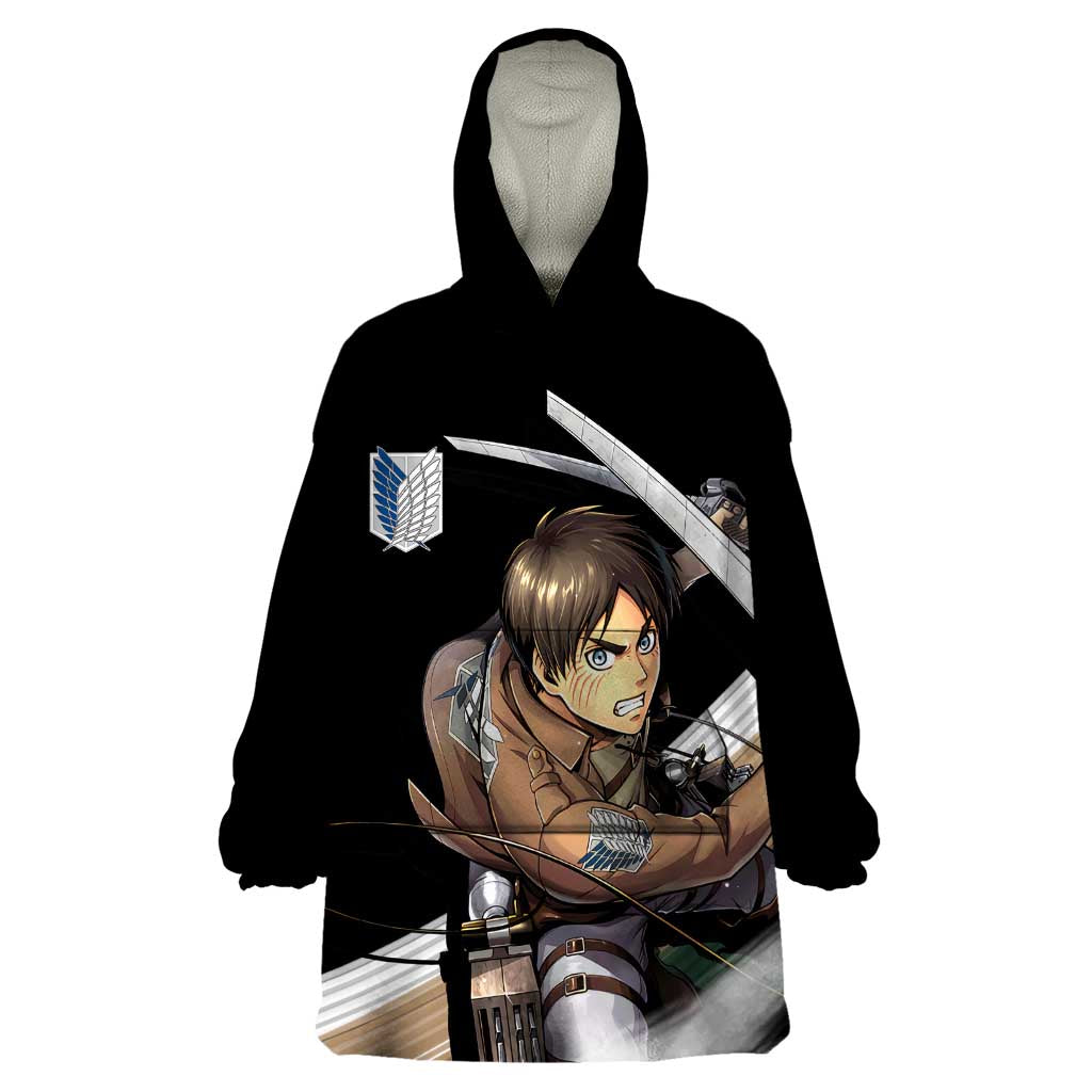 Eren Yeager - Attack On Titan Wearable Blanket Hoodie Anime Style