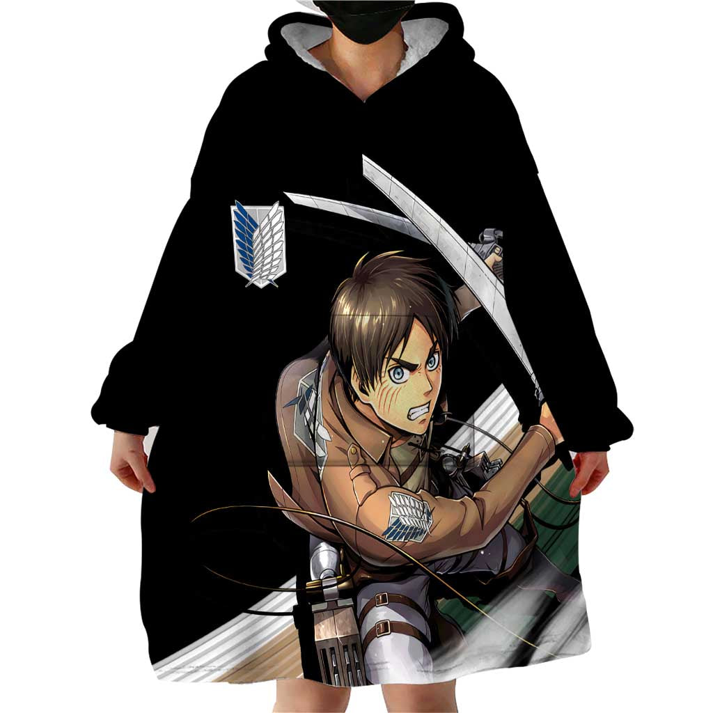 Eren Yeager - Attack On Titan Wearable Blanket Hoodie Anime Style