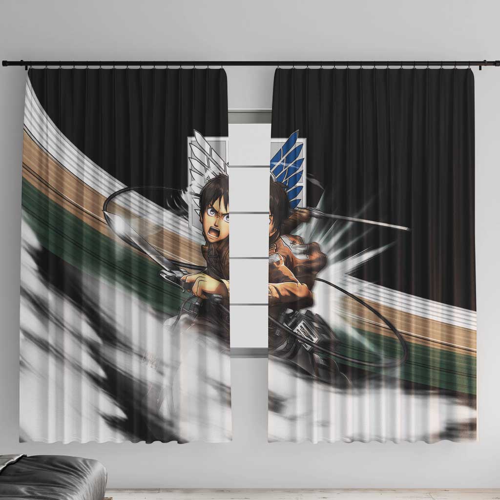 Eren Yeager - Attack On Titan Window Curtain Anime Style