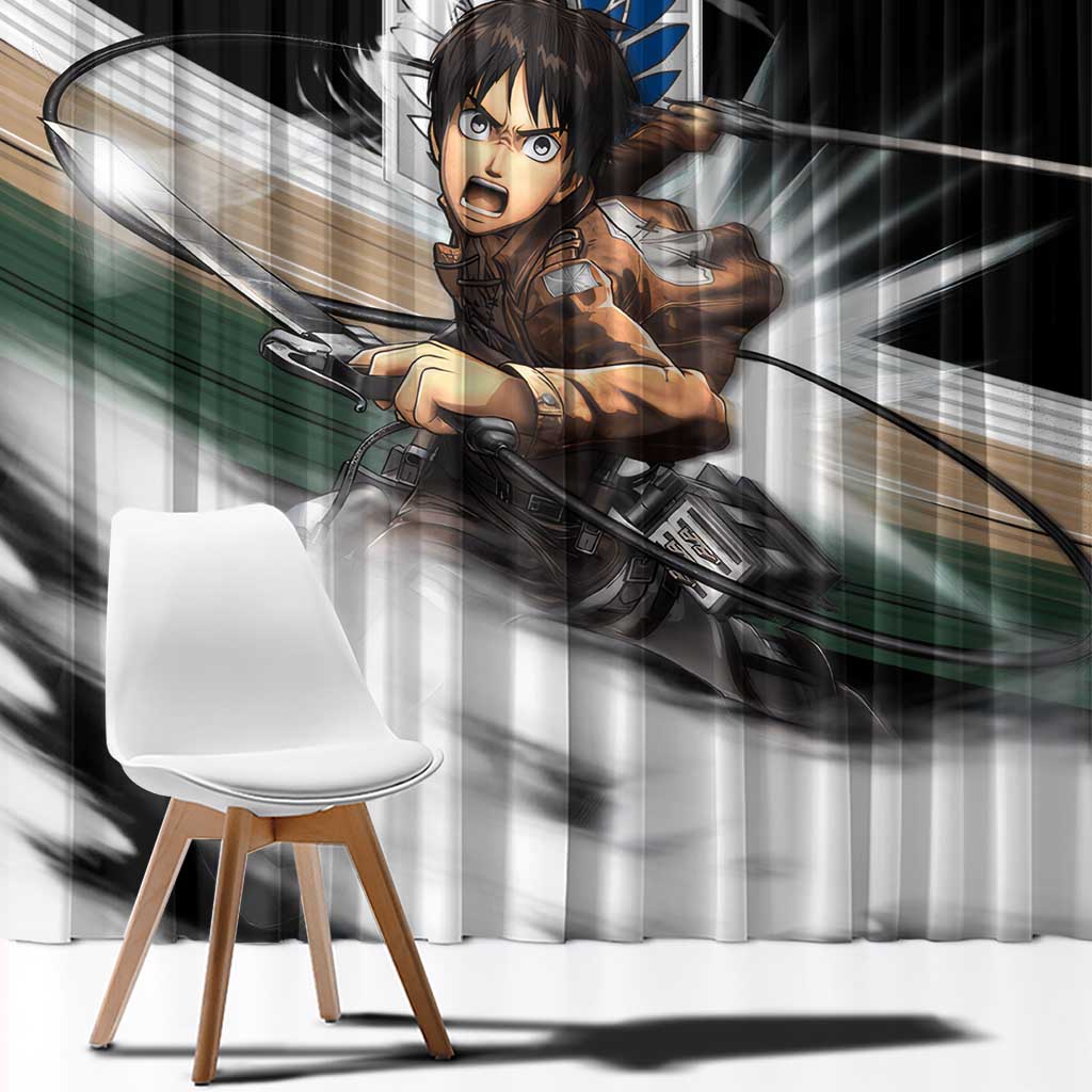 Eren Yeager - Attack On Titan Window Curtain Anime Style