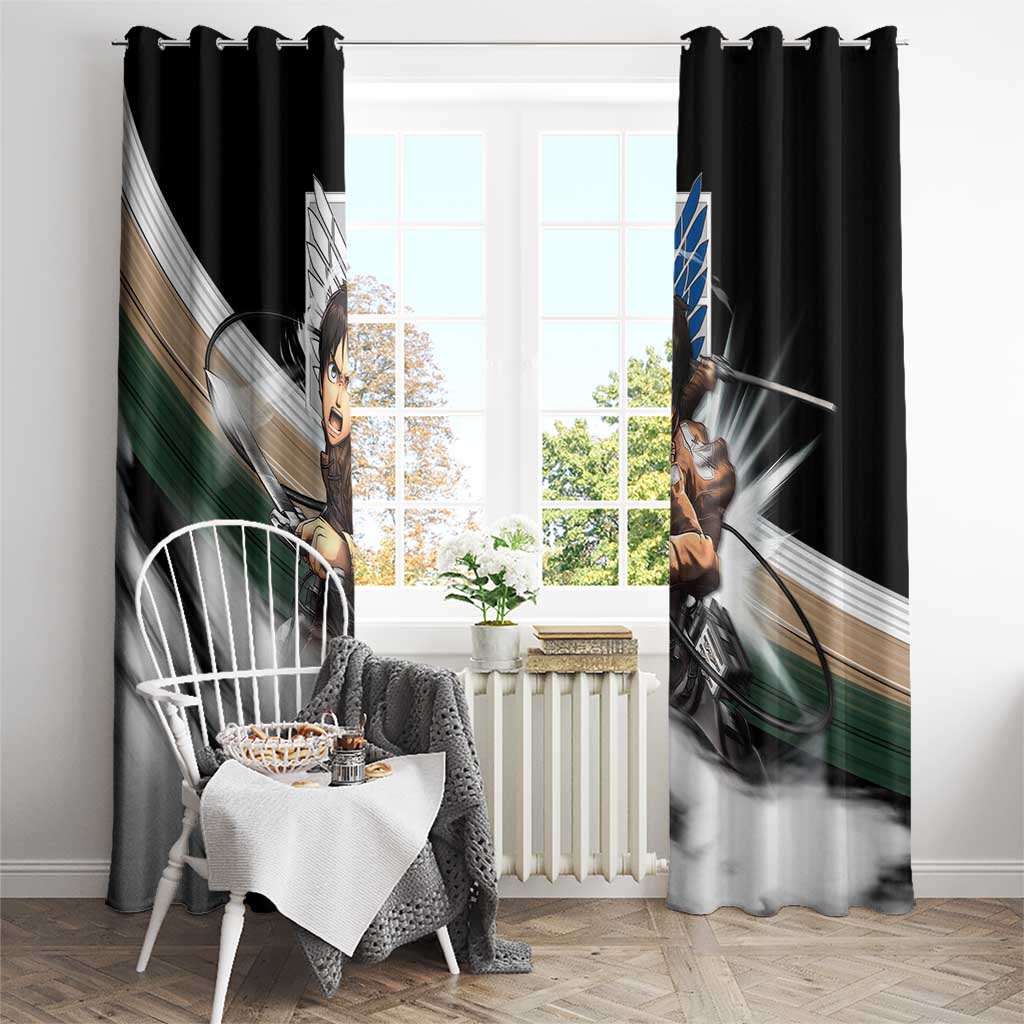 Eren Yeager - Attack On Titan Window Curtain Anime Style