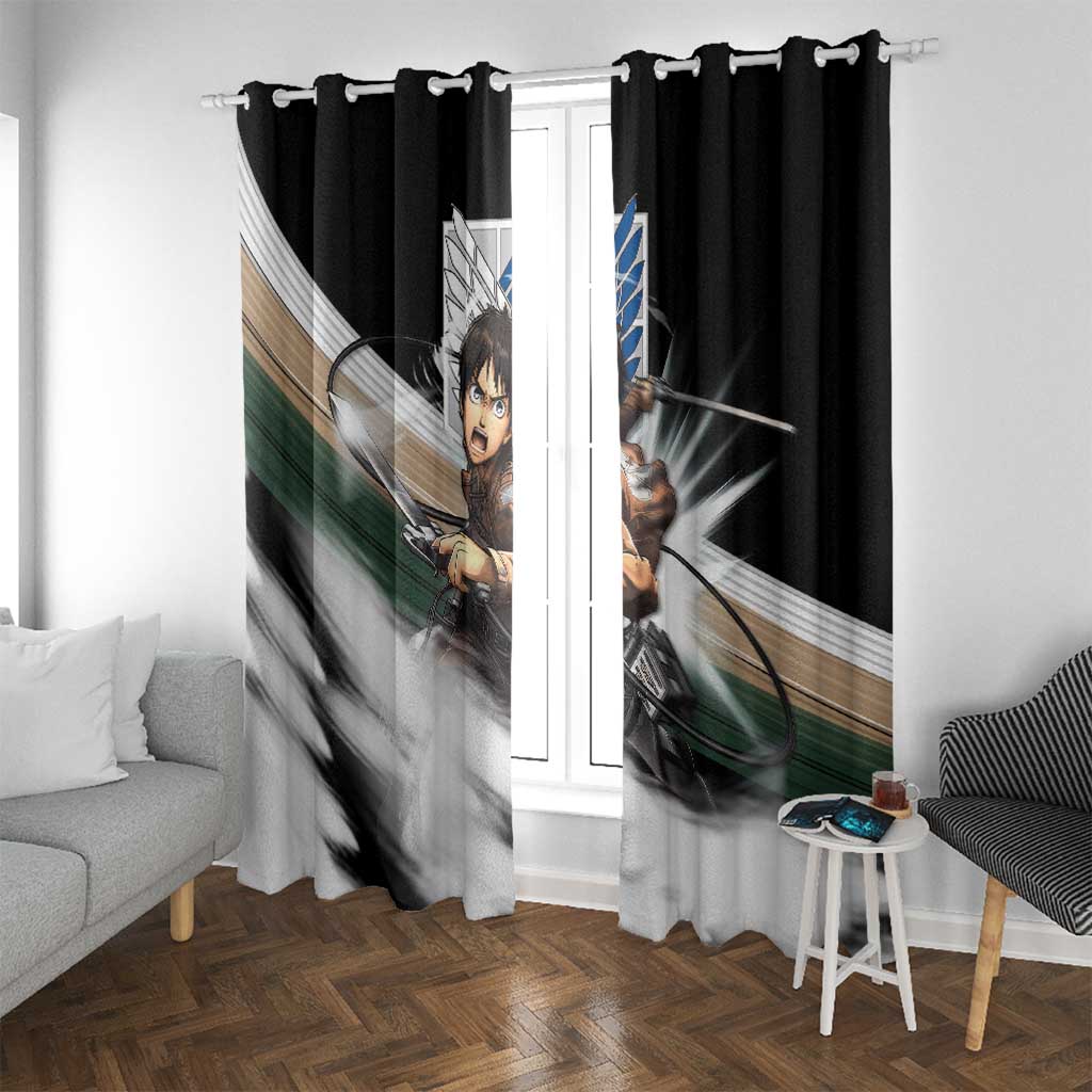 Eren Yeager - Attack On Titan Window Curtain Anime Style