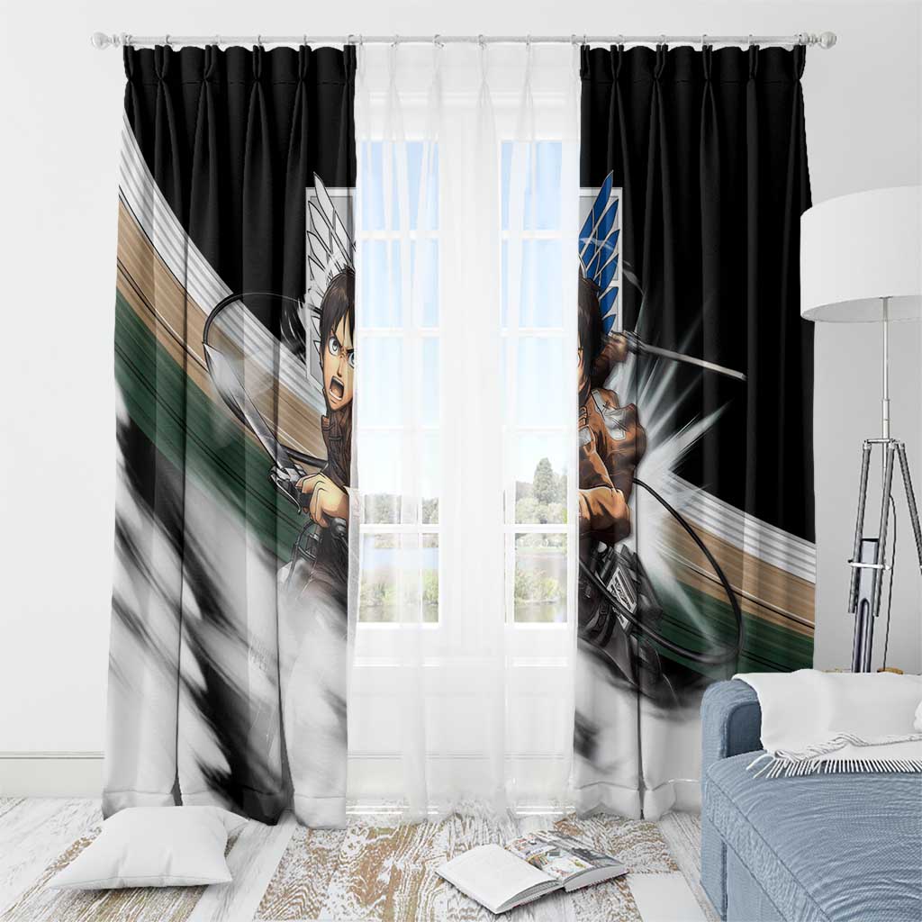 Eren Yeager - Attack On Titan Window Curtain Anime Style