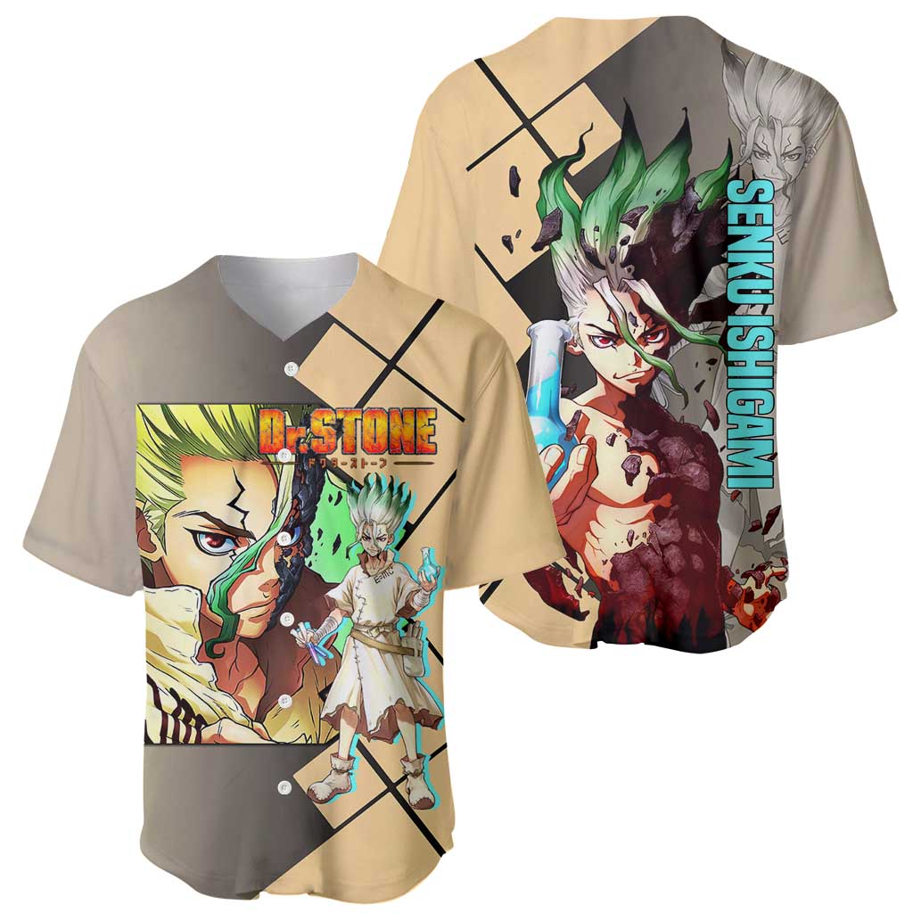 Senku Ishigami Dr. Stone Baseball Jersey with Science Experiment Pose and Innovative Genius Design - The Mazicc