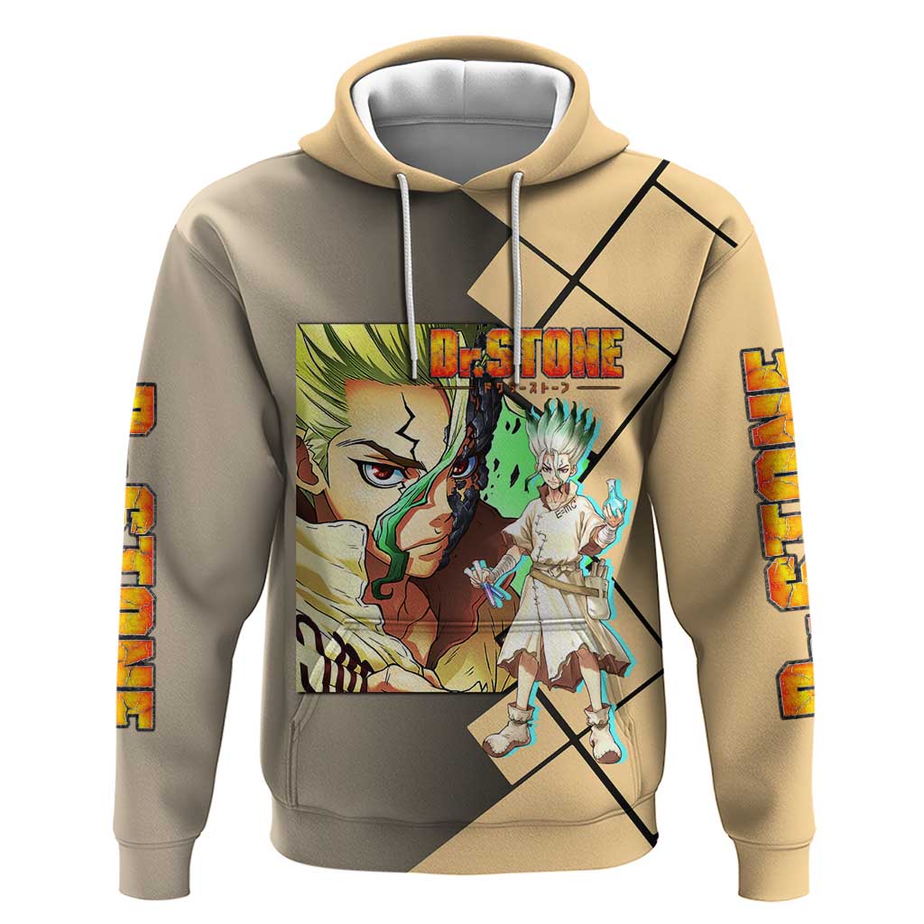 Senku Ishigami Dr. Stone Hoodie with Science Experiment Pose and Innovative Genius Design - The Mazicc
