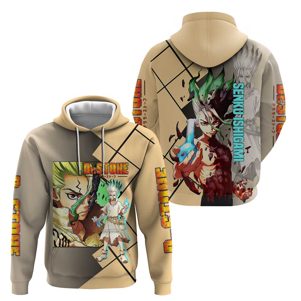 Senku Ishigami Dr. Stone Hoodie with Science Experiment Pose and Innovative Genius Design - The Mazicc