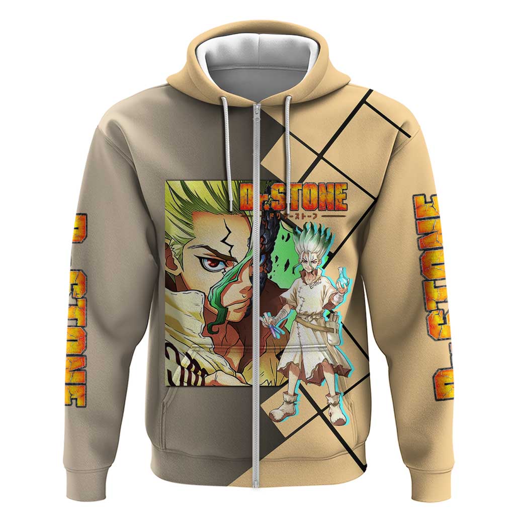 Senku Ishigami Dr. Stone Hoodie with Science Experiment Pose and Innovative Genius Design - The Mazicc