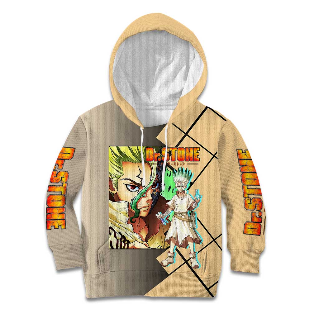 Senku Ishigami Dr. Stone Kid Hoodie with Science Experiment Pose and Innovative Genius Design - The Mazicc