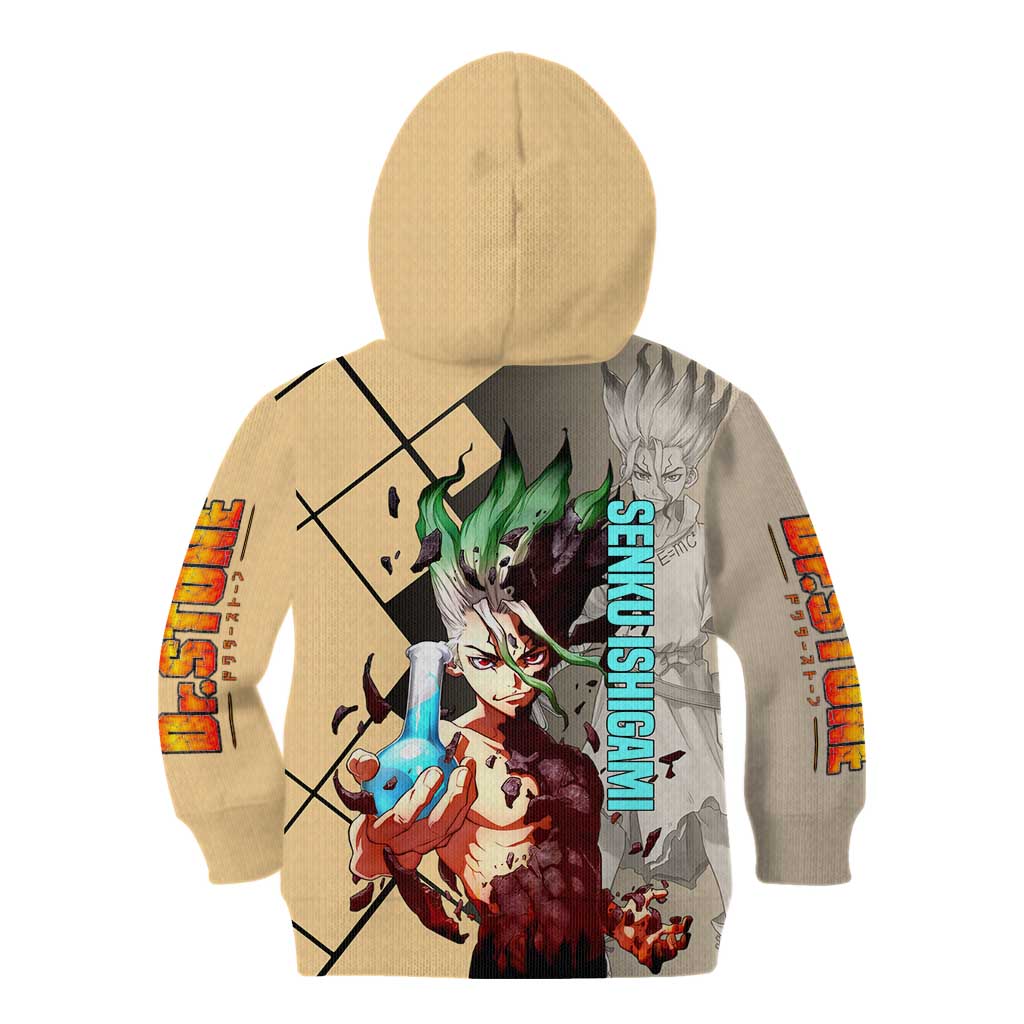 Senku Ishigami Dr. Stone Kid Hoodie with Science Experiment Pose and Innovative Genius Design - The Mazicc