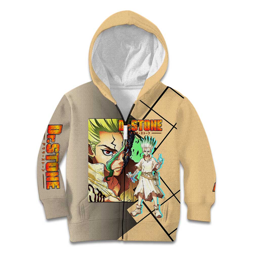 Senku Ishigami Dr. Stone Kid Hoodie with Science Experiment Pose and Innovative Genius Design - The Mazicc