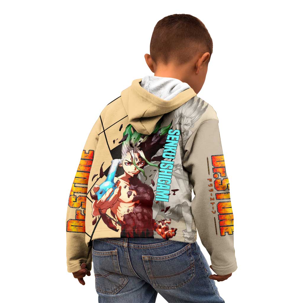 Senku Ishigami Dr. Stone Kid Hoodie with Science Experiment Pose and Innovative Genius Design - The Mazicc