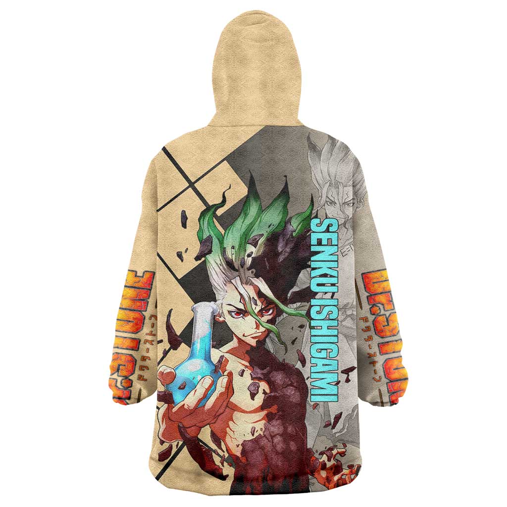 Senku Ishigami Dr. Stone Wearable Blanket Hoodie with Science Experiment Pose and Innovative Genius Design - The Mazicc