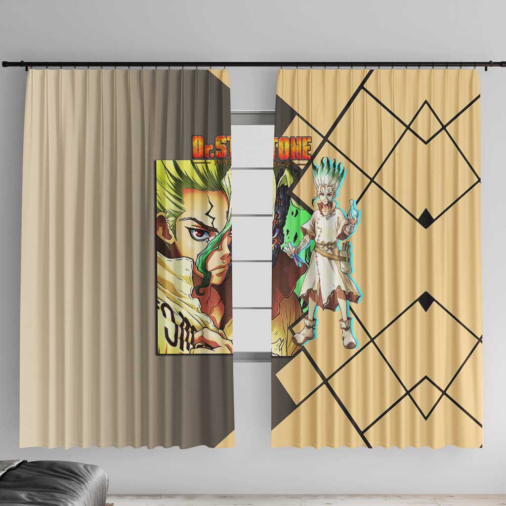 Senku Ishigami Dr. Stone Window Curtain with Science Experiment Pose and Innovative Genius Design - The Mazicc